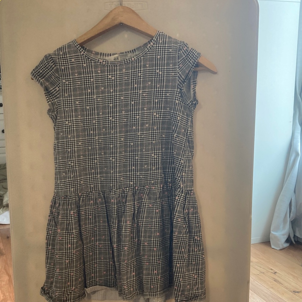 H&M Black, White & Pink Plaid Dress